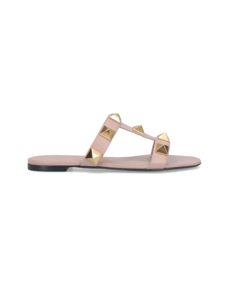 Valentino Garavani Slipper & Pantoletten Roman Stud Slide Sandals pink Rosa