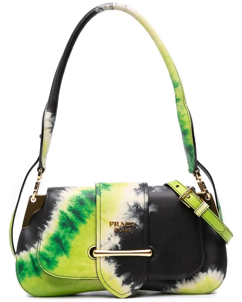 Prada Hobo Bags City Calf Tie Dye Sidonie Satchel grün Grün