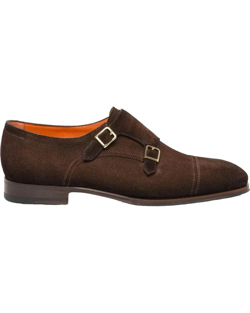 Santoni Loafer Heren Double Buckle Loafer braun Braun