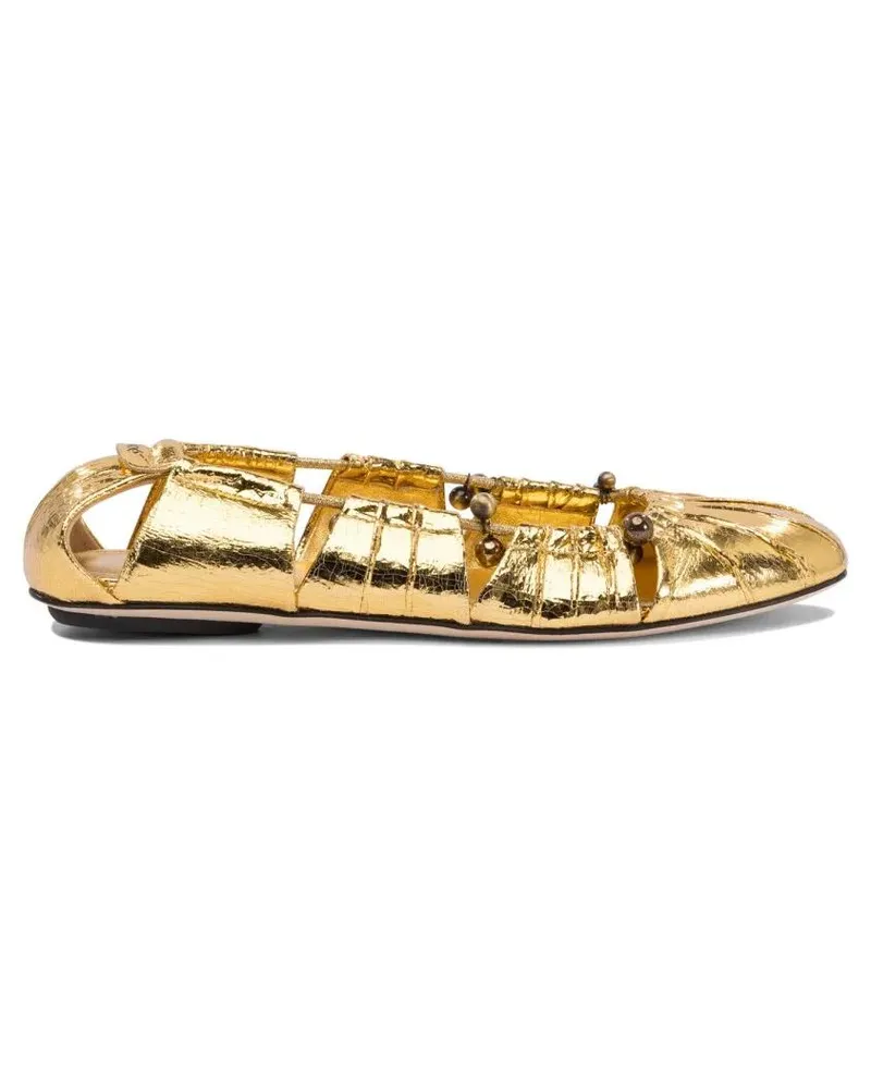 Chloé Ballet Flats Cut-Out Details goldfarben 