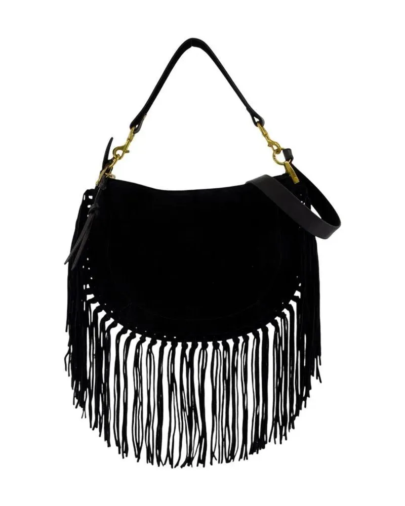 Isabel Marant Hobo Bags Oskan Soft Ga Crossbody - Leather - Black schwarz Schwarz