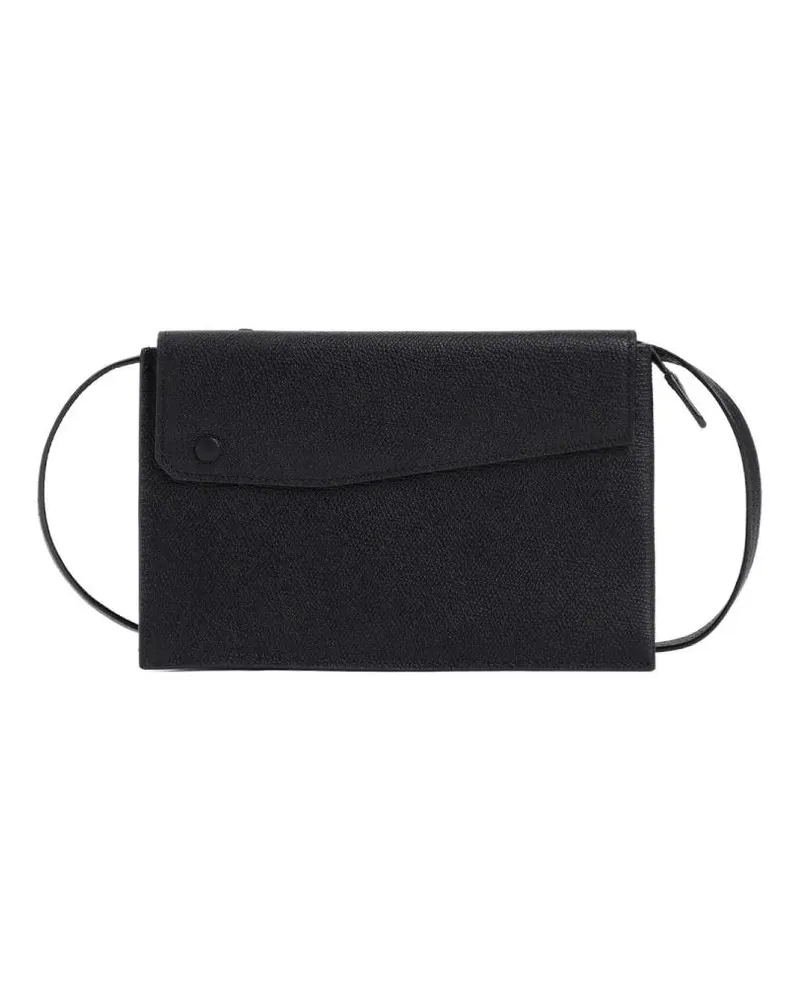 Valextra Crossbody Bags Timeless Black Calf Leather Crossbody Handbag With schwarz Schwarz