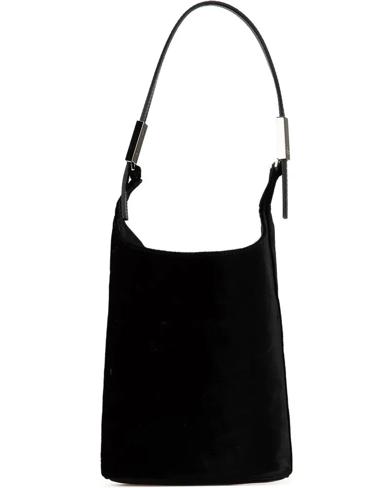 Gucci Crossbody Bags Velvet and Lizard Embossed Calfskin Trimmed Handba schwarz Schwarz