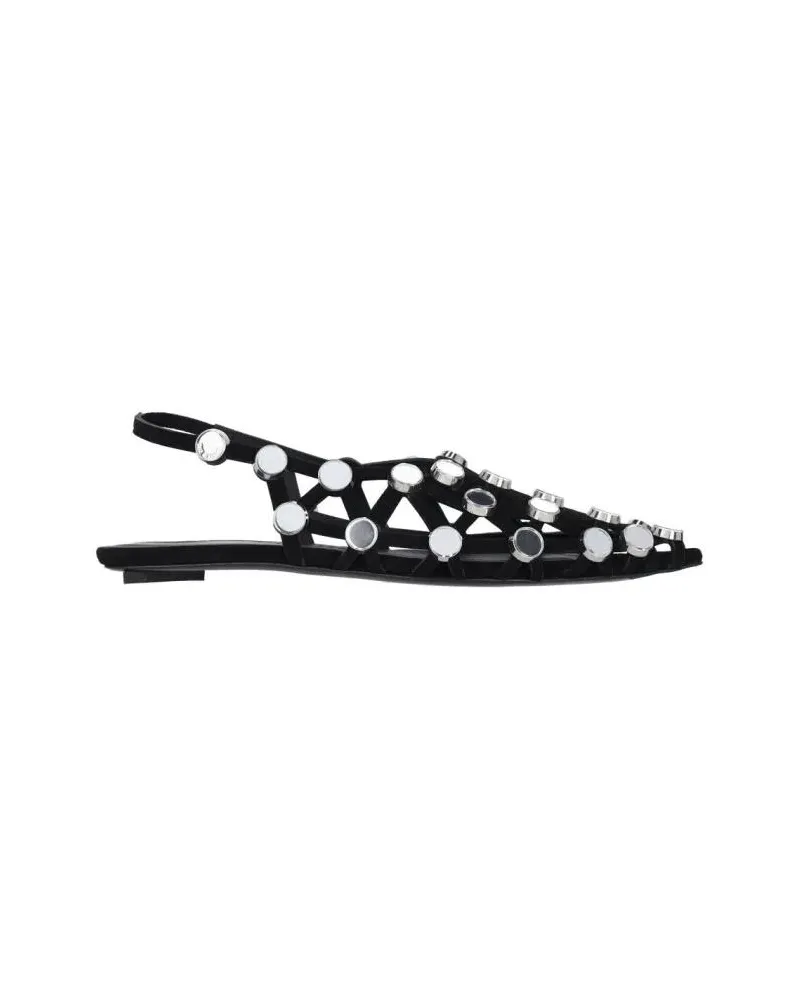 ATTICO Grid" Slingback Ballerinas With Studs – Black schwarz Schwarz