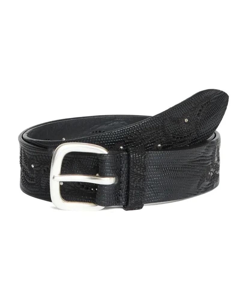 Orciani Gürtel Lizard Sports Belt schwarz Schwarz