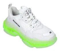 Low-Top Sneaker Triple S Sneaker 'Clear Sole - White Fluo Yellow' weiß