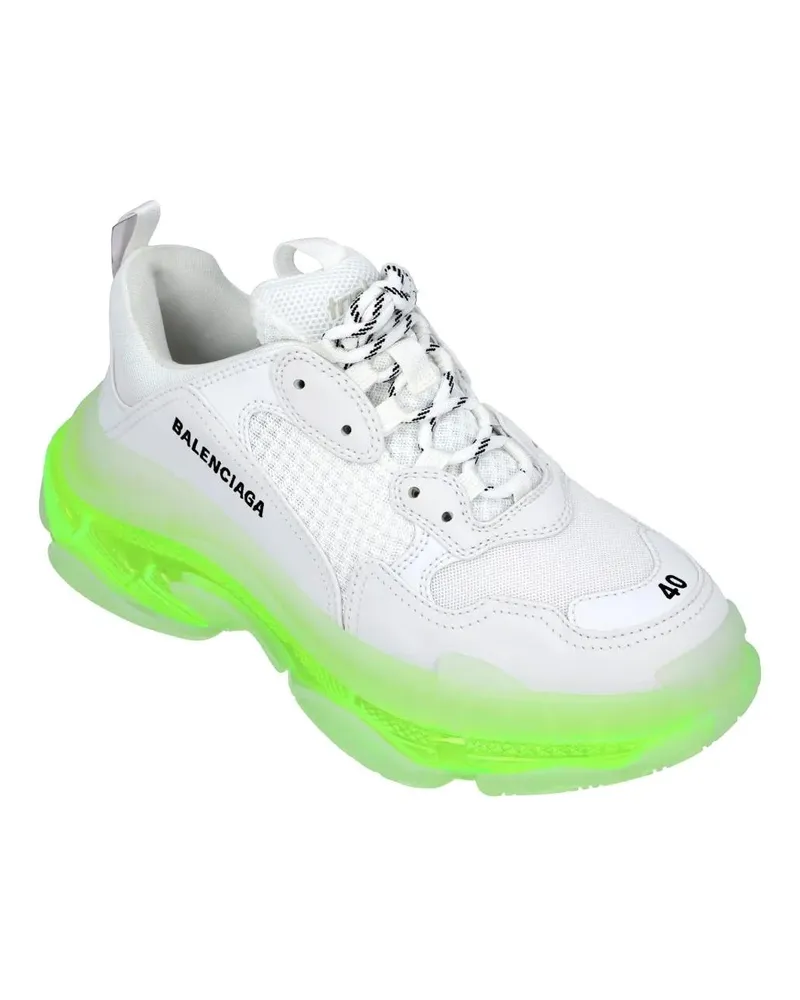 Balenciaga Low-Top Sneaker Triple S Sneaker 'Clear Sole - White Fluo Yellow' weiß Weiß