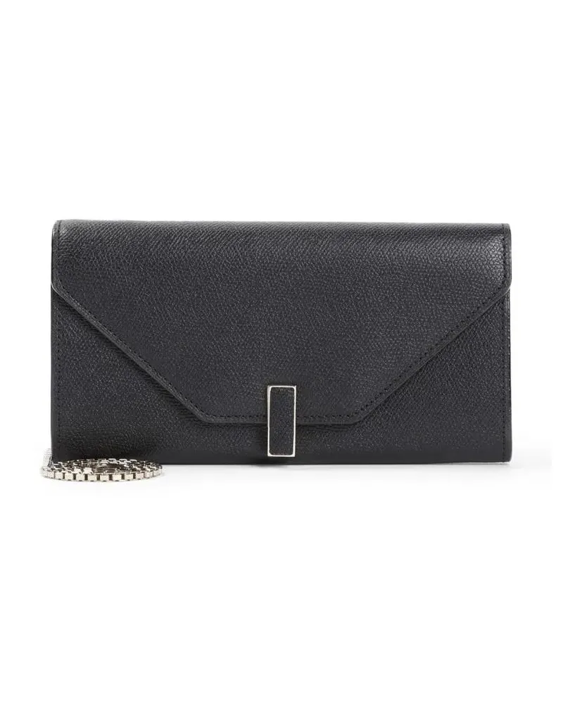 Valextra Portemonnaie Grained Calf Leather Wallet schwarz Schwarz