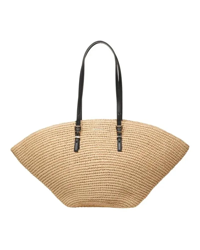Michael Kors Shopper & Totes Textured Straw Shopper With Leather Handles beige Beige