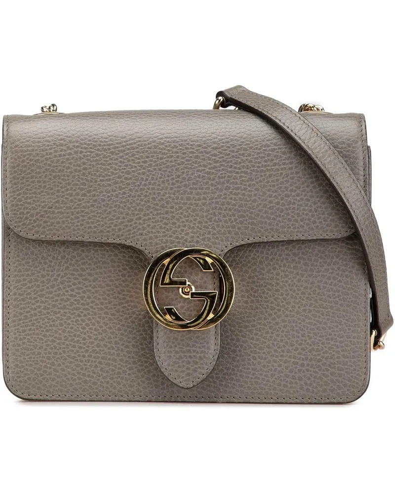 Gucci Hobo Bags 2000-2015 Small Dollar Calfskin Interlocking G Cro grau Grau