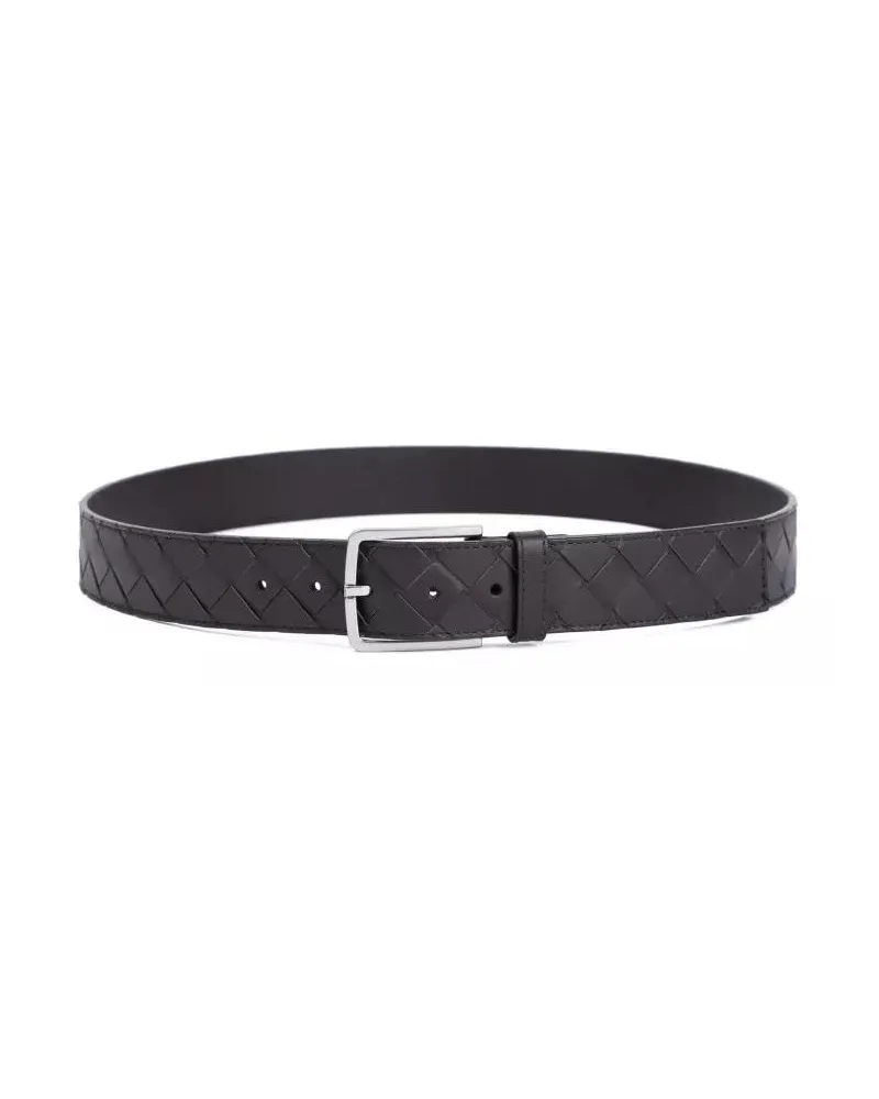 Bottega Veneta Gürtel Intrecciato Leather Belt schwarz Schwarz