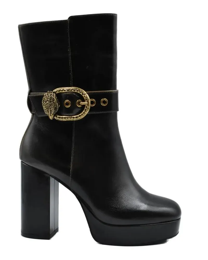 Kurt Geiger Stiefel Brown Flat Shoes With Decorative Buckle And Platfo schwarz Schwarz