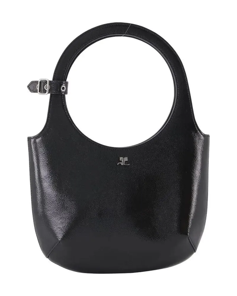 Courrèges Crossbody Bags Structured Handbag With Circular Handle schwarz Schwarz