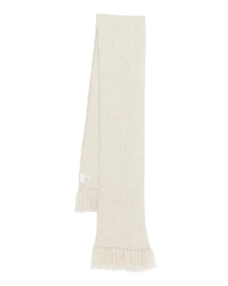 LARDINI Tücher & Schals Delicate Knit Scarf With Fringe Detail beige Beige