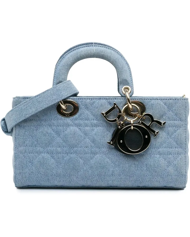 Dior Hobo Bags 2022 Medium Denim Cannage Lady D Joy blau Blau