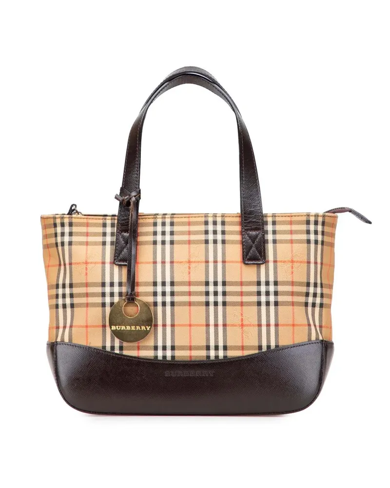 Burberry Crossbody Bags Haymarket Check Canvas Handbag braun Braun