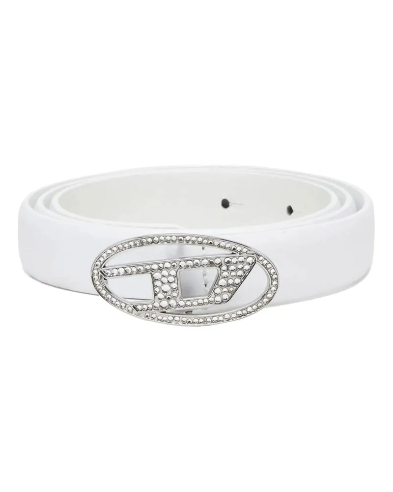 Diesel Gürtel 1dr Crystal Logo Strass Belt White weiß Weiß