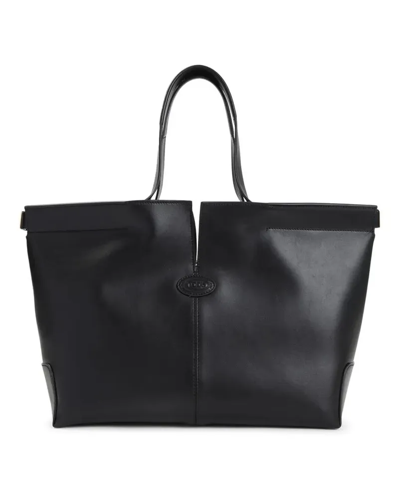 TOD'S Hobo Bags Di Bag Folio Black Leather Shoulder Bag schwarz Schwarz