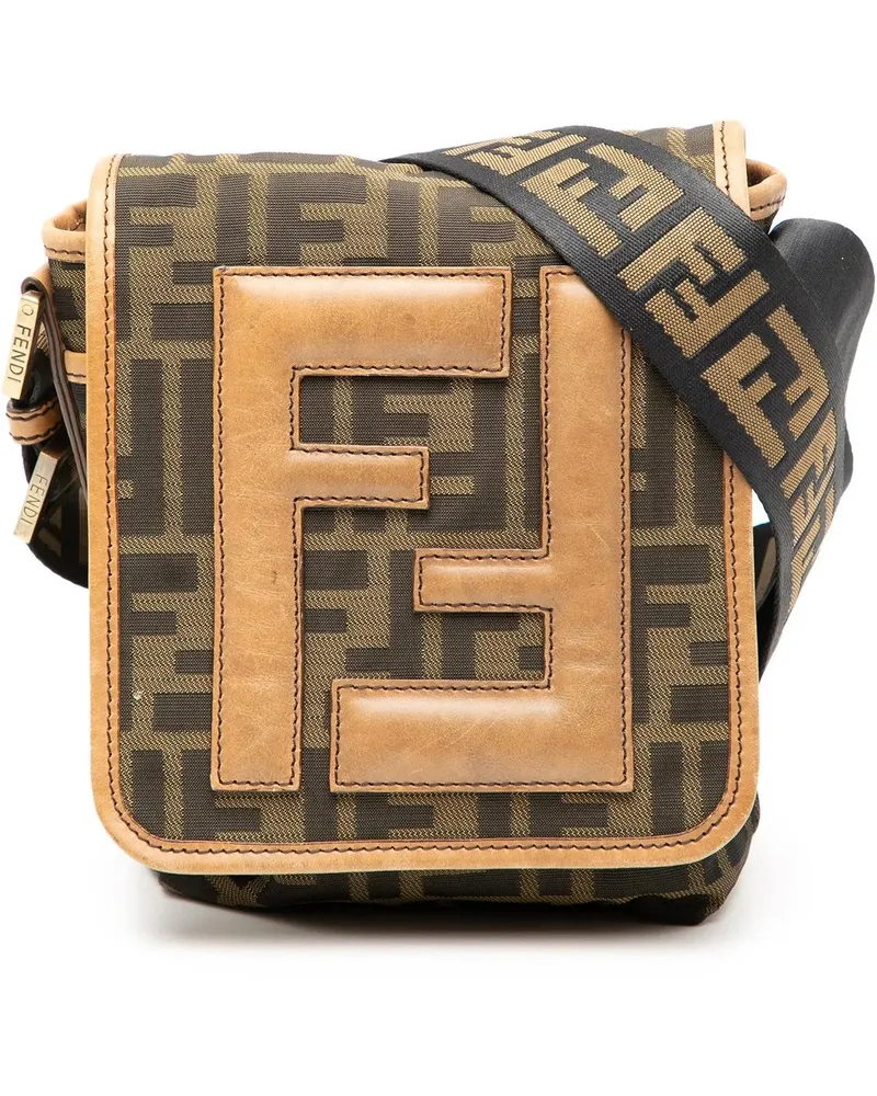 Fendi Hobo Bags Mini FF Zucca Canvas Crossbody braun Braun