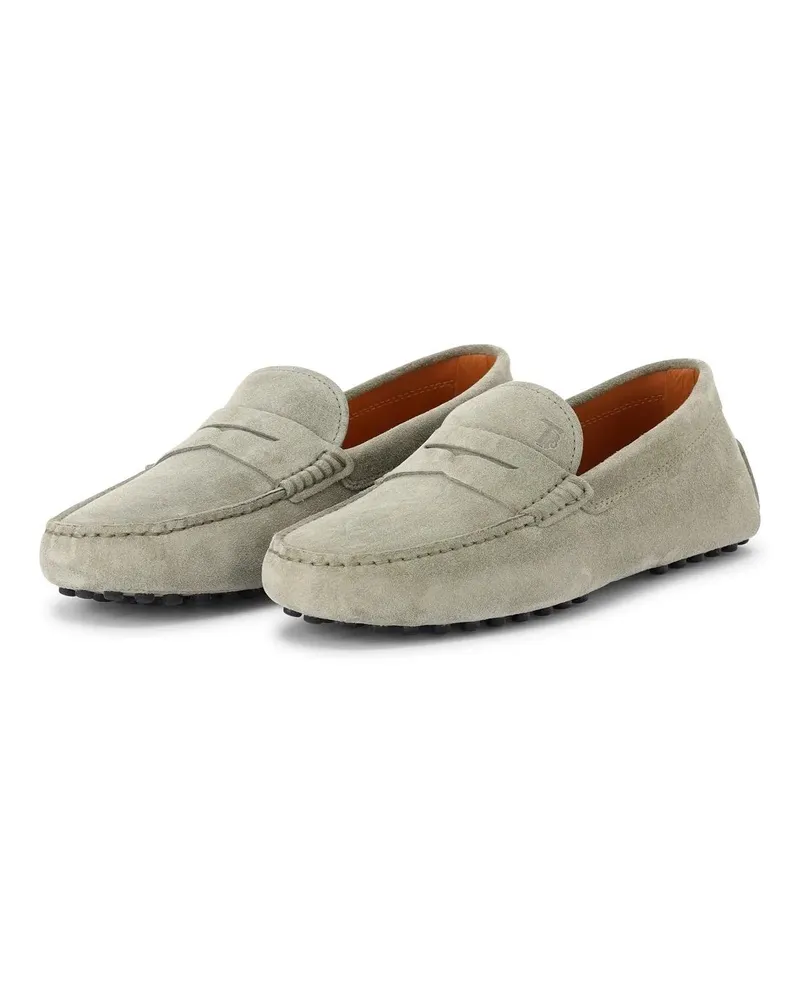 TOD'S Low-Top Sneaker Mokassins aus Veloursleder grün Grün