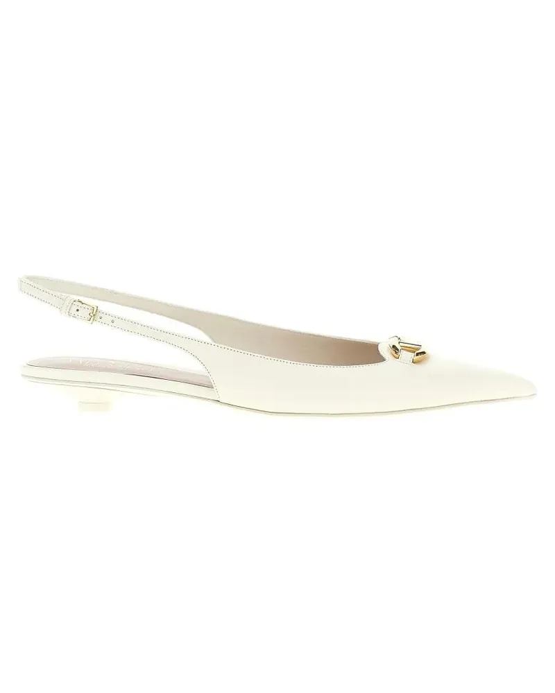 Valentino Garavani Hohe Schuhe 'Vlogo' Slingback weiß Weiß