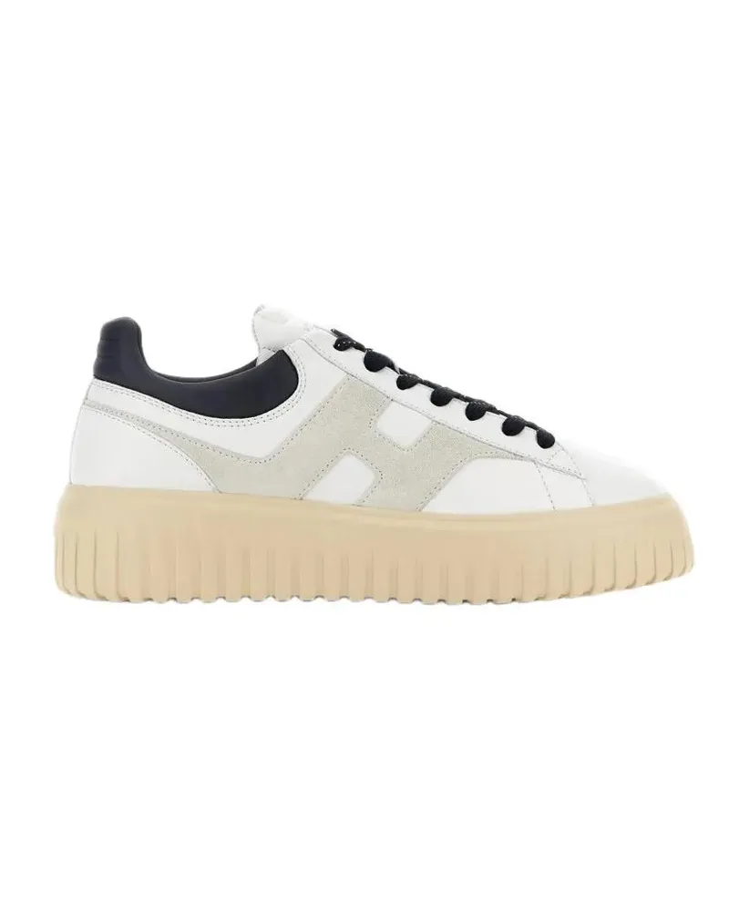 Hogan Low-Top Sneaker White Leather Sneakers With Suede 'H' Detail beige Beige