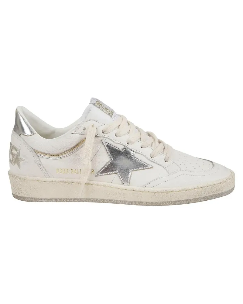 Golden Goose Low-Top Sneaker White Leather Sneakers With Glitter Sole weiß Weiß