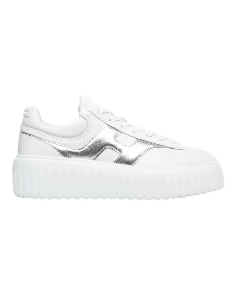 Hogan Low-Top Sneaker Rounded Nappa Leather Sneakers With Platform Sole weiß Weiß