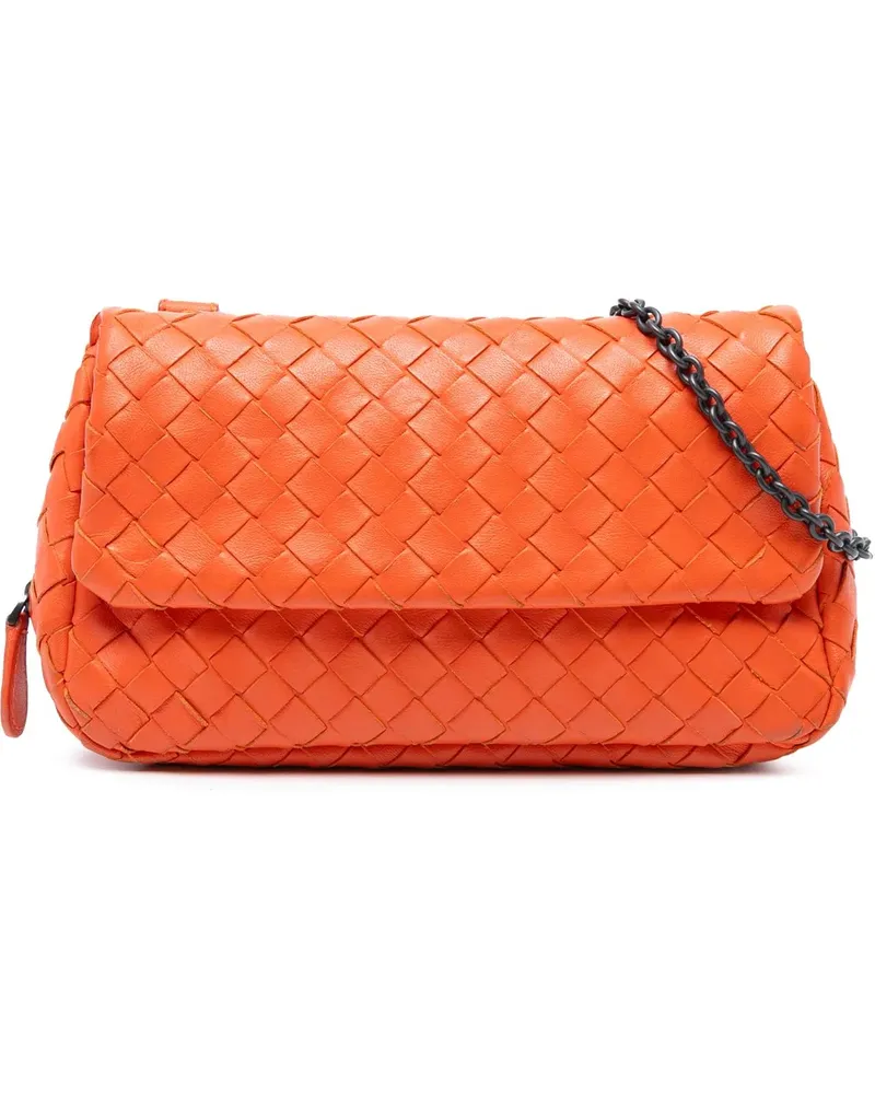 Bottega Veneta Hobo Bags Mini Nappa Intrecciato Expandable Chain Flap Cross orange Orange