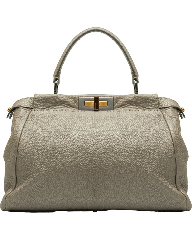 Fendi Crossbody Bags 2000 Medium Selleria Peekaboo silberfarben 