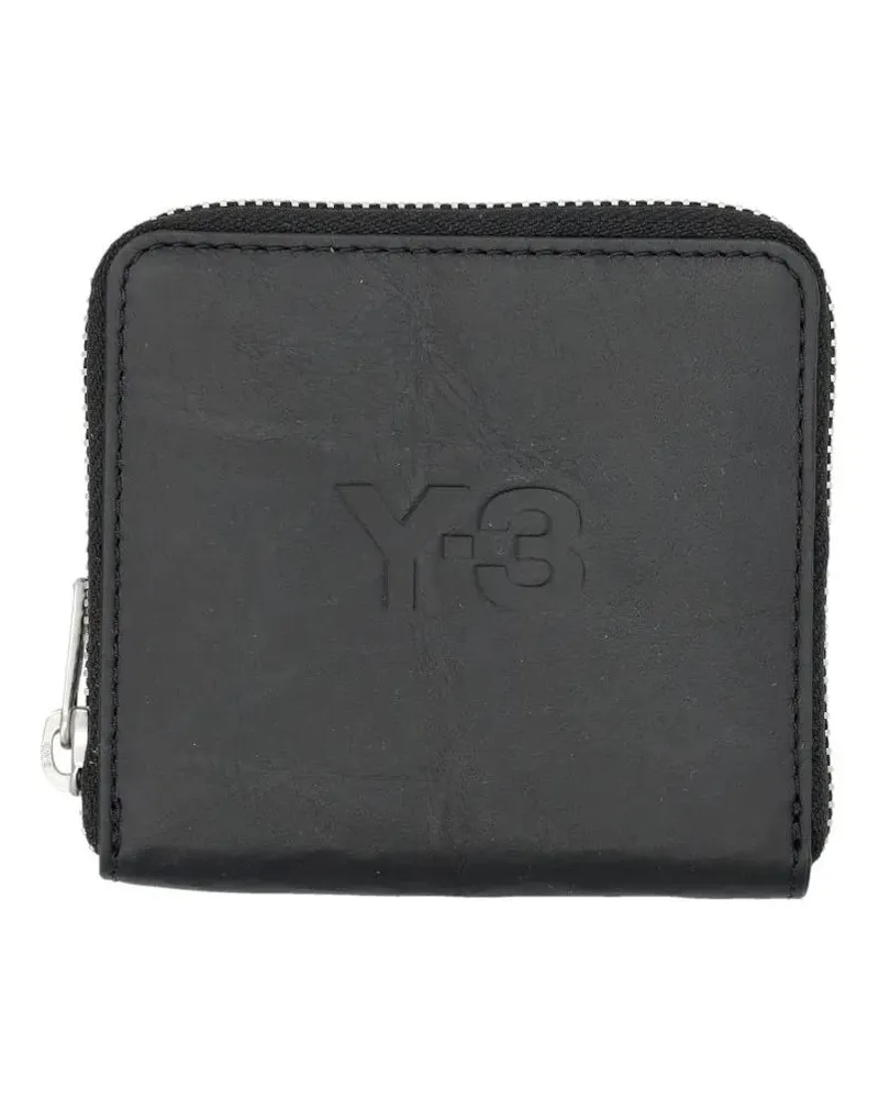 Y-3 Portemonnaies All-Around Zip Crinkle Leather Wallet grau Grau