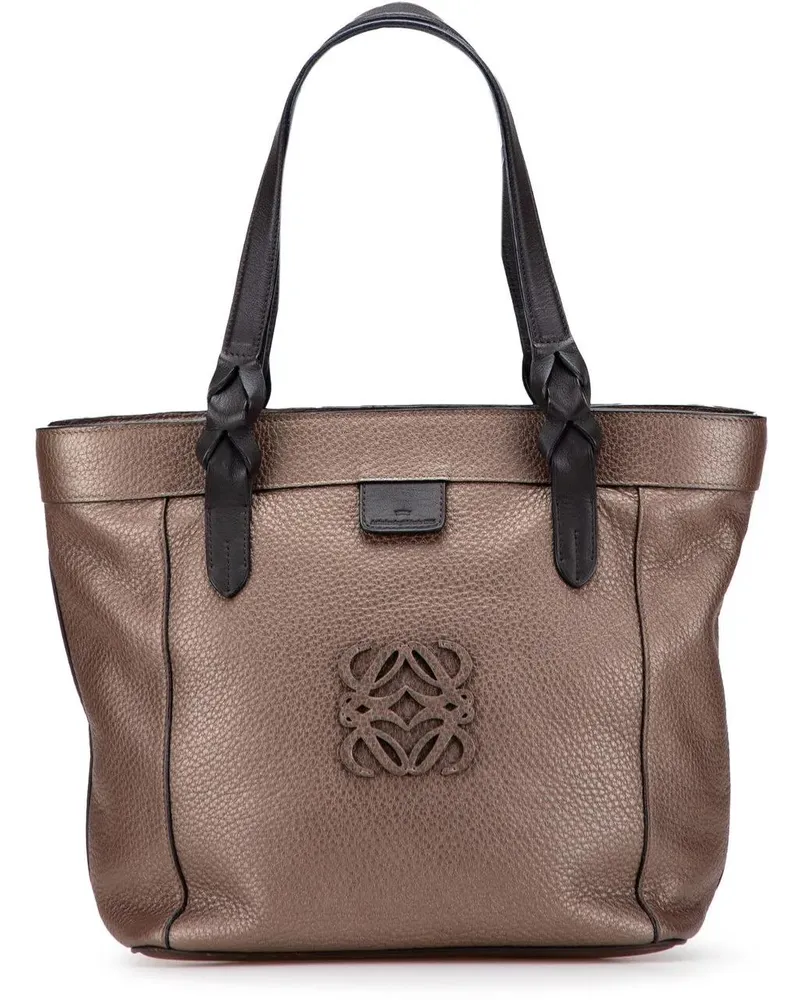 Loewe Shopper Anagram Leather Fusta Tote braun Braun