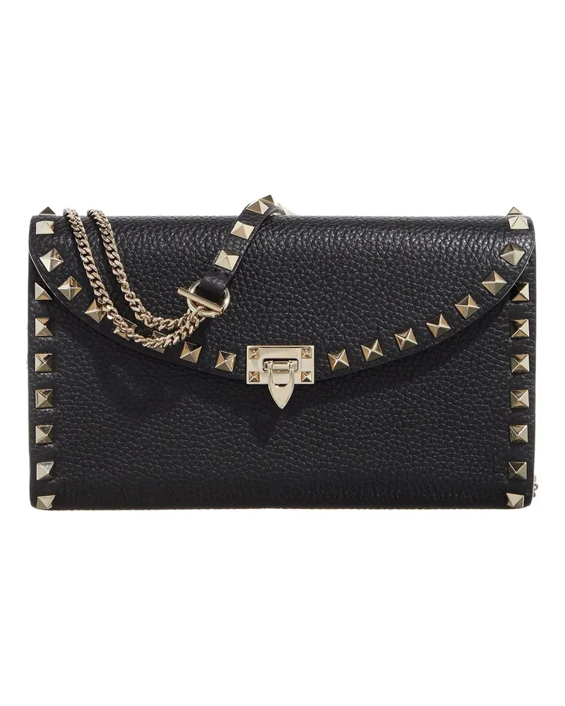Valentino Garavani Portemonnaie Wallet With Strap Rockstud schwarz Schwarz