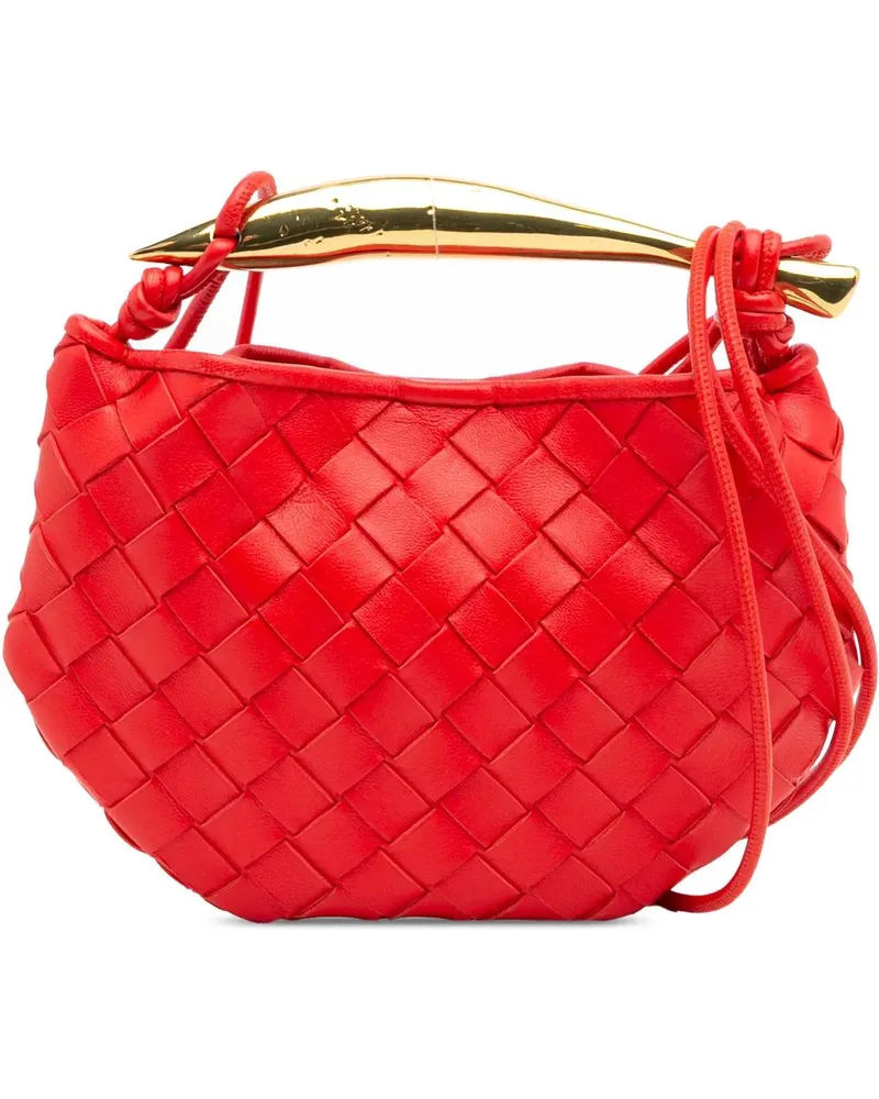 Bottega Veneta Hobo Bags Baby Lambskin Intrecciato Sardine rot Rot