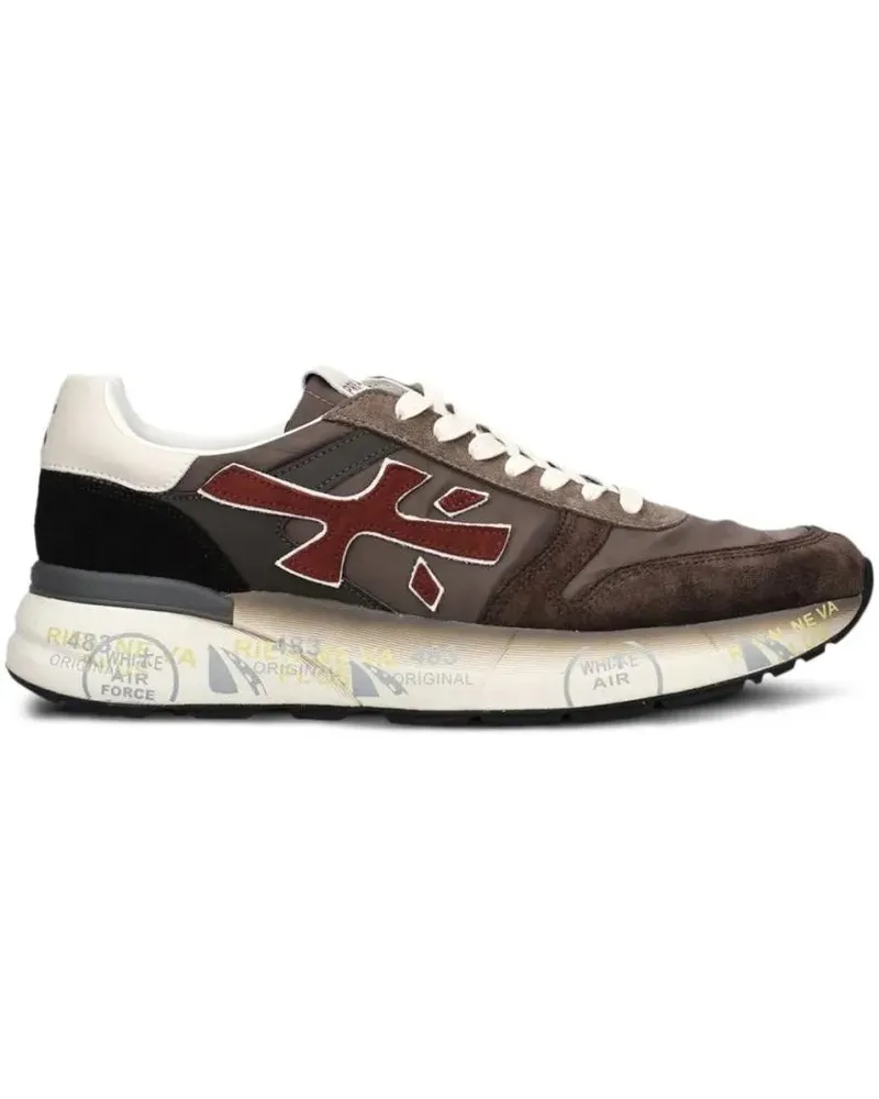 Premiata Low-Top Sneaker Brown And Red Leather Sneakers grau Grau