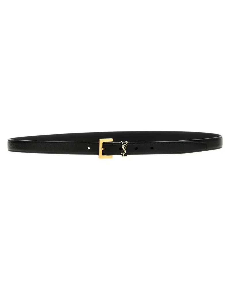 Saint Laurent Gürtel 'Ysl' Belt schwarz Schwarz