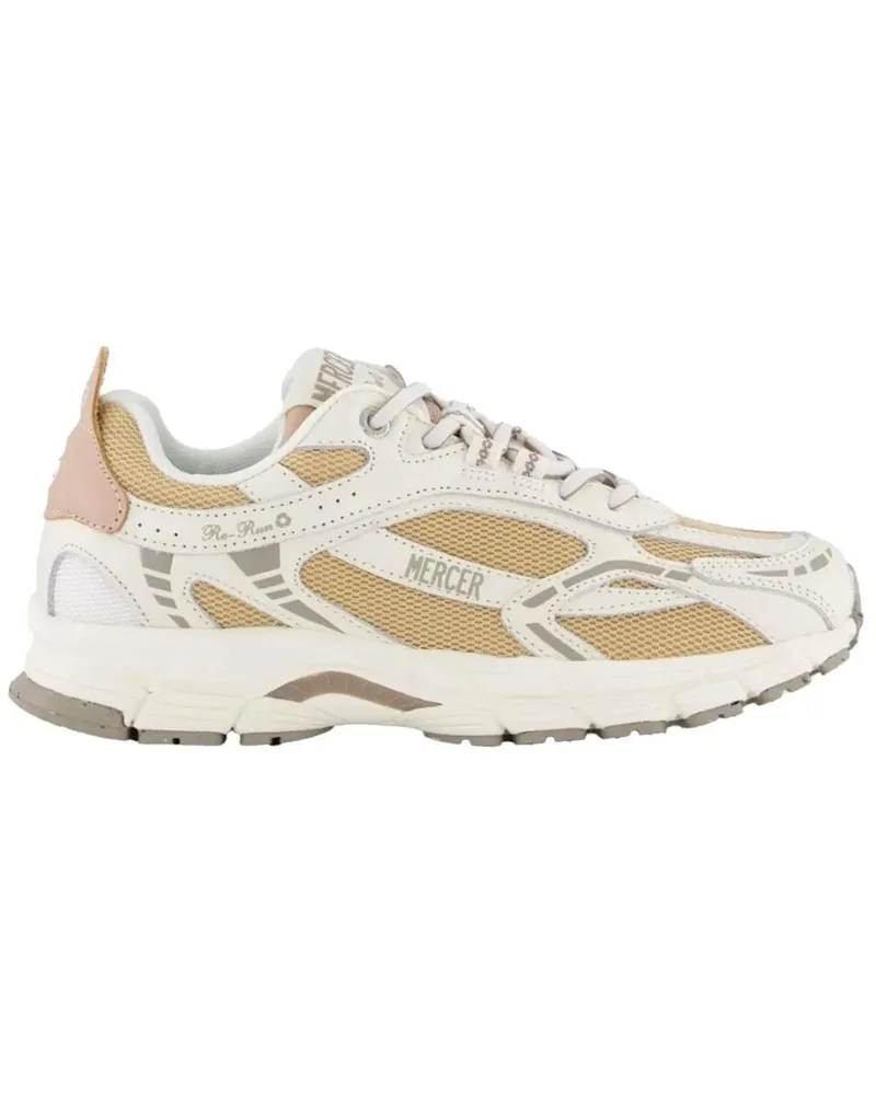 MERCER AMSTERDAM Low-Top Sneaker Dames The Re-Run Nappa Wit/Beige goldfarben Gold