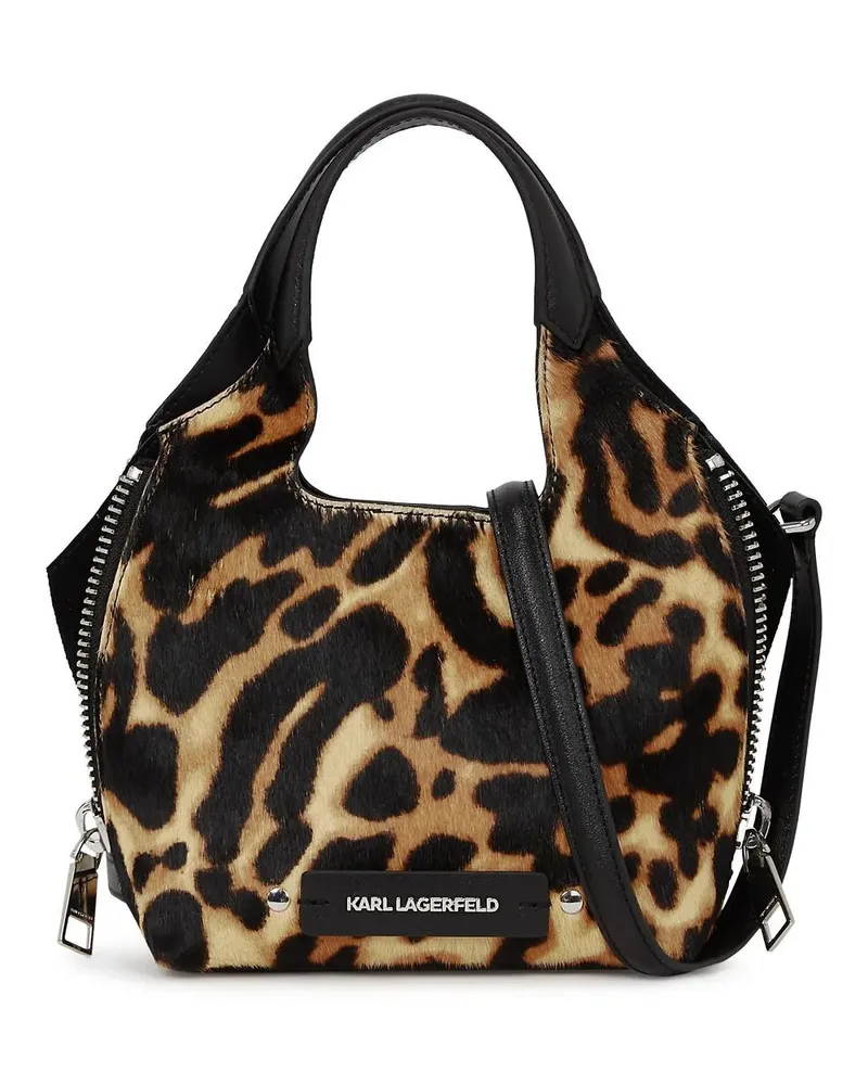 Karl Lagerfeld Shopper K/Hardware Mini-Tote Bag mit Leopardendesign leopardenmuster 