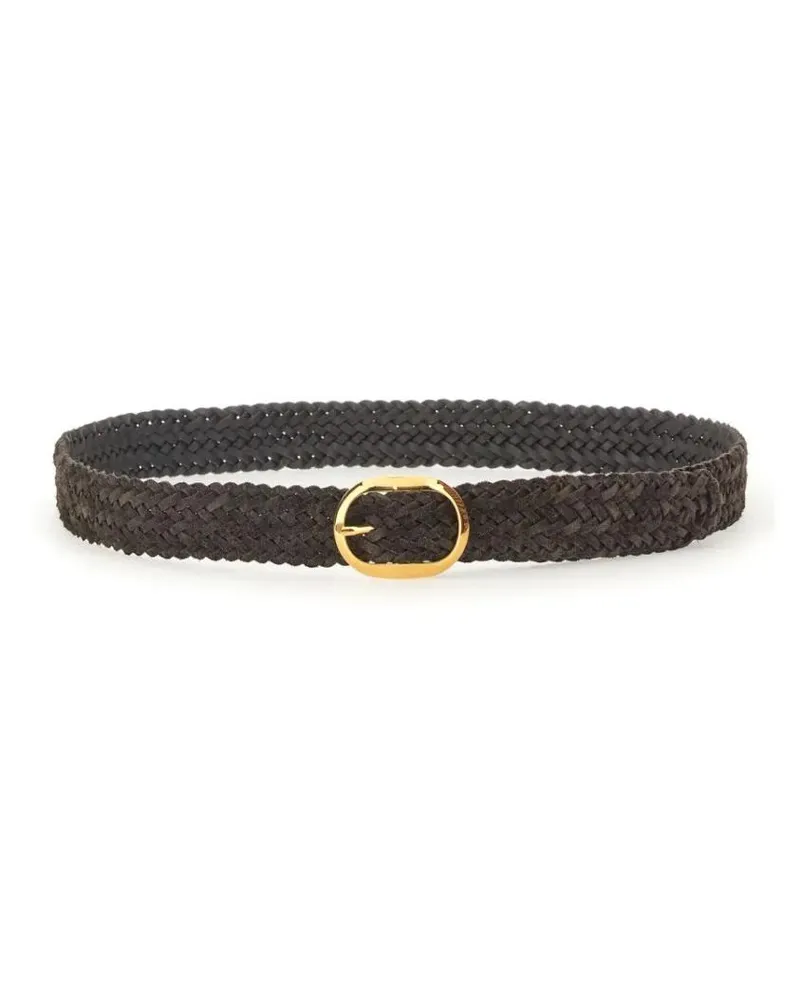 Tom Ford Gürtel Woven Leather Belt schwarz Schwarz