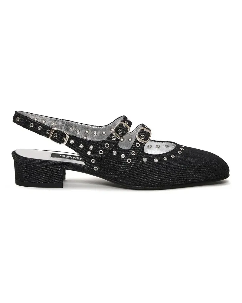 Carel Hohe Schuhe Slingback Shoes In Dark Denim With Decorative Stud schwarz Schwarz