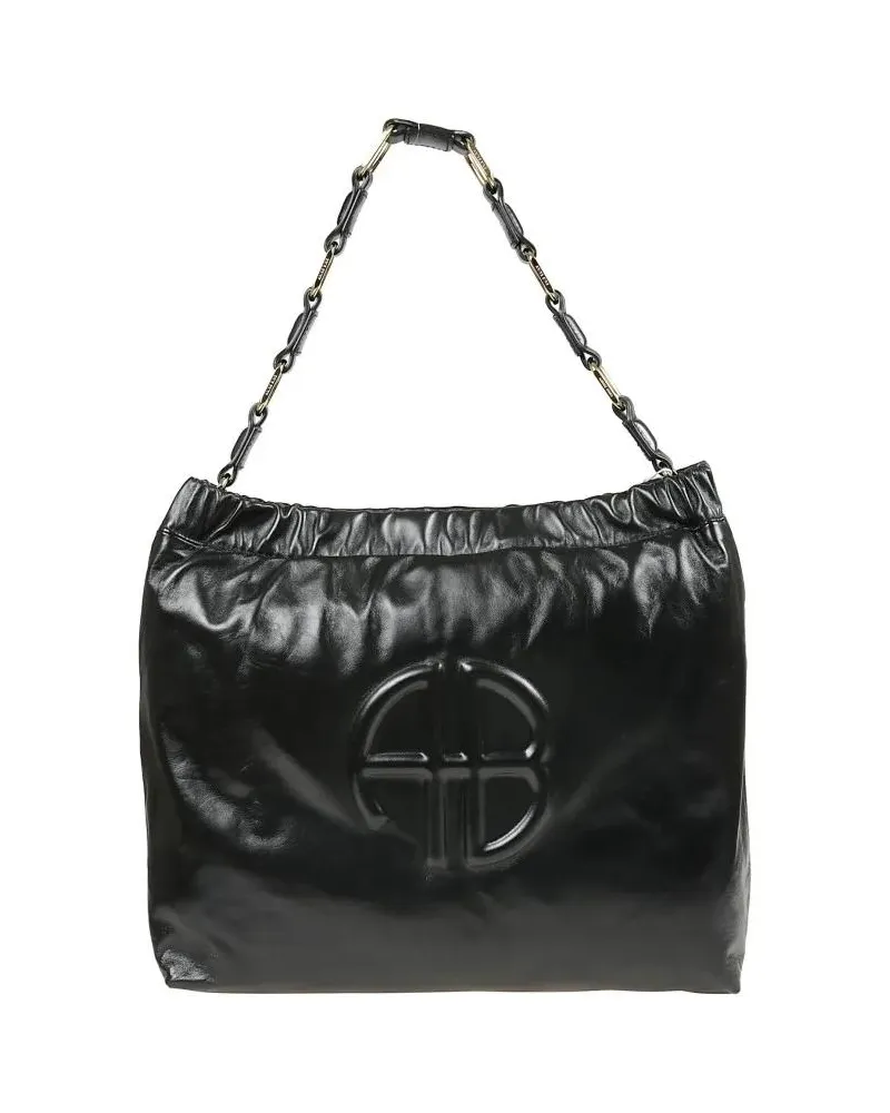 Anine Bing Hobo Bags Lambskin Shoulder Bag With Interlaced Gold-Tone Ha schwarz Schwarz