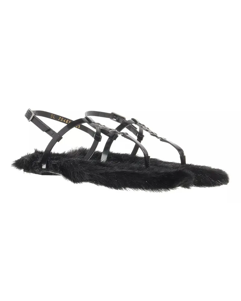 Saint Laurent Sandalen Flat Leather Sole Cassandra Sandals schwarz Schwarz