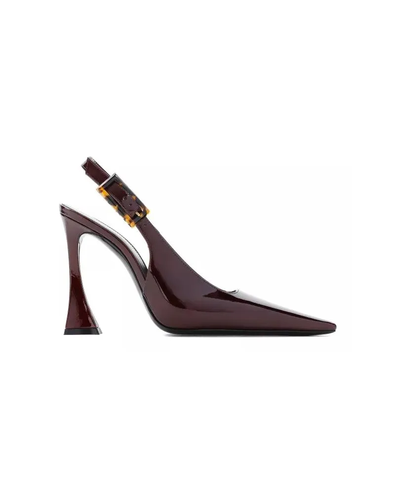 Saint Laurent Hohe Schuhe Stone Sevilla Brown Patent Leather Pumps rot Rot