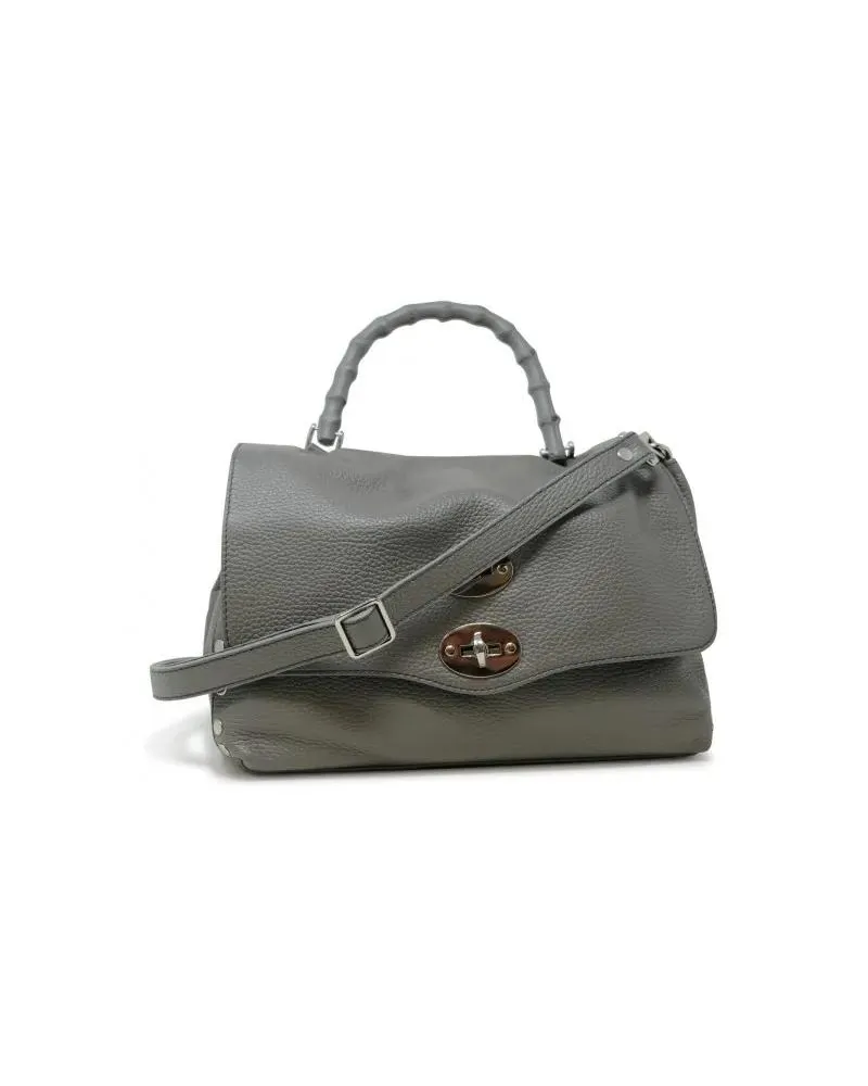 Zanellato Hobo Bags Grey Montebianco Postina Daily S Bamboo Leather Ha grau Grau