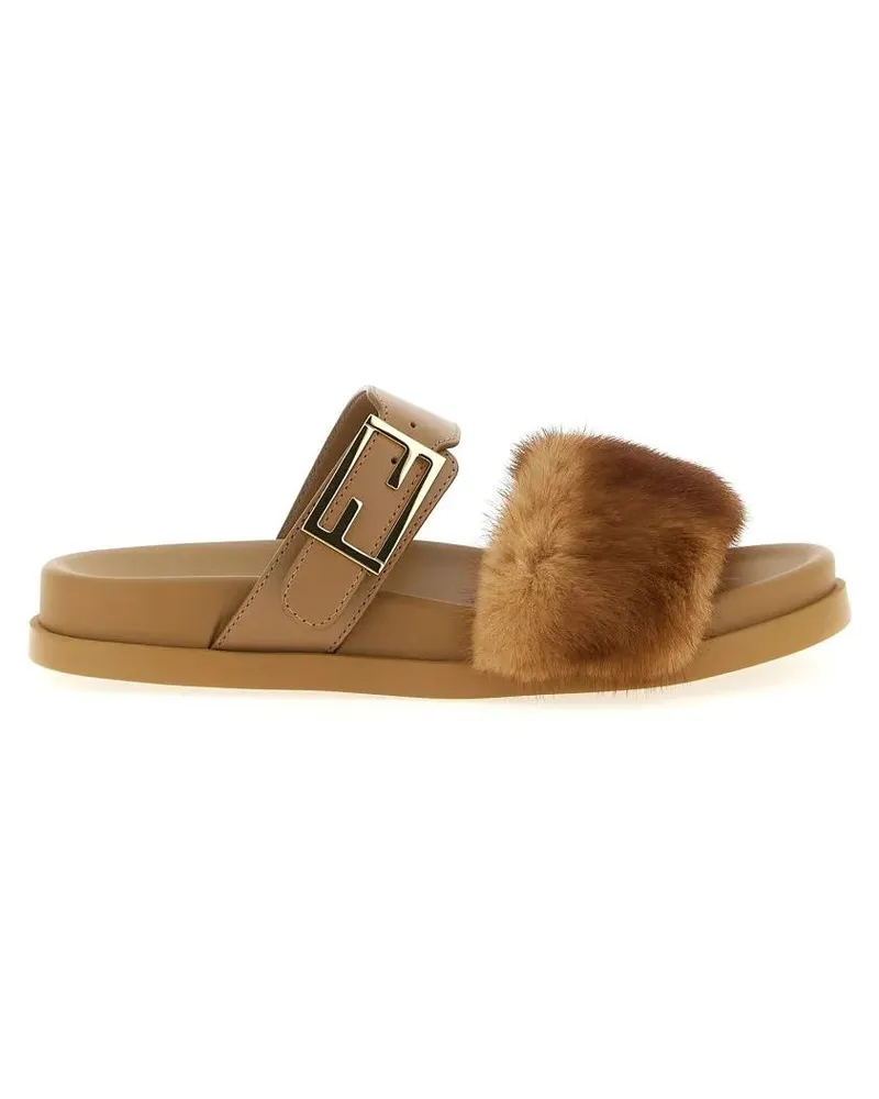 Fendi Sandalen ' Feel' Slides braun Braun