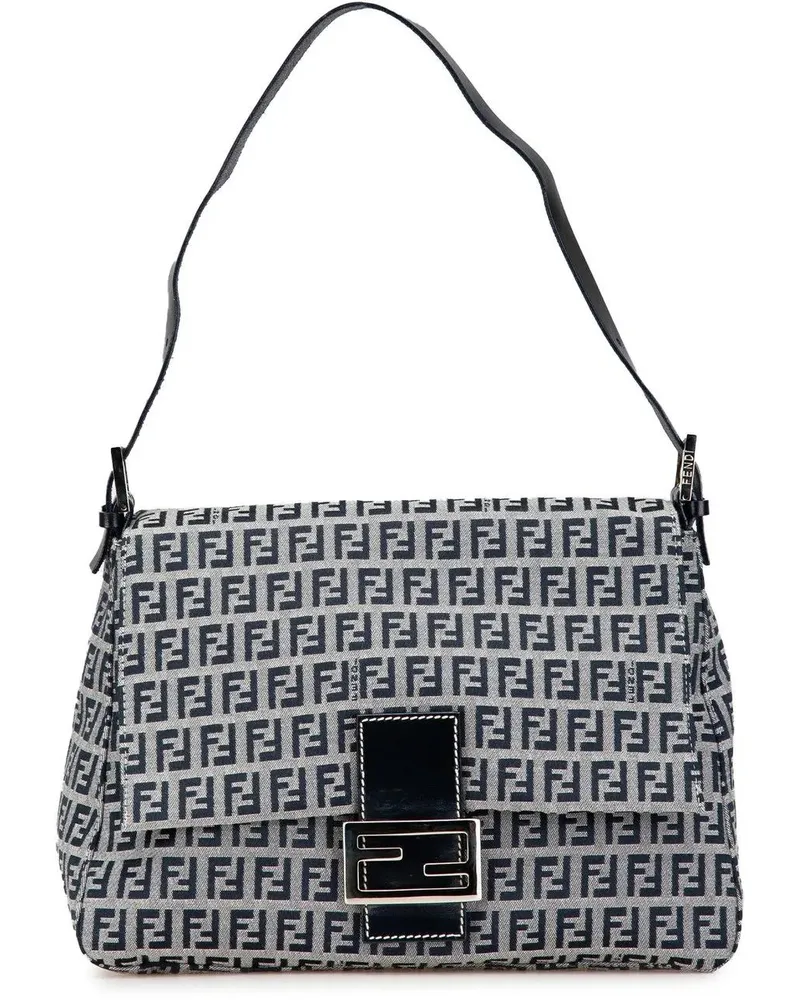 Fendi Hobo Bags Zucchino Canvas Mamma Forever grau Grau