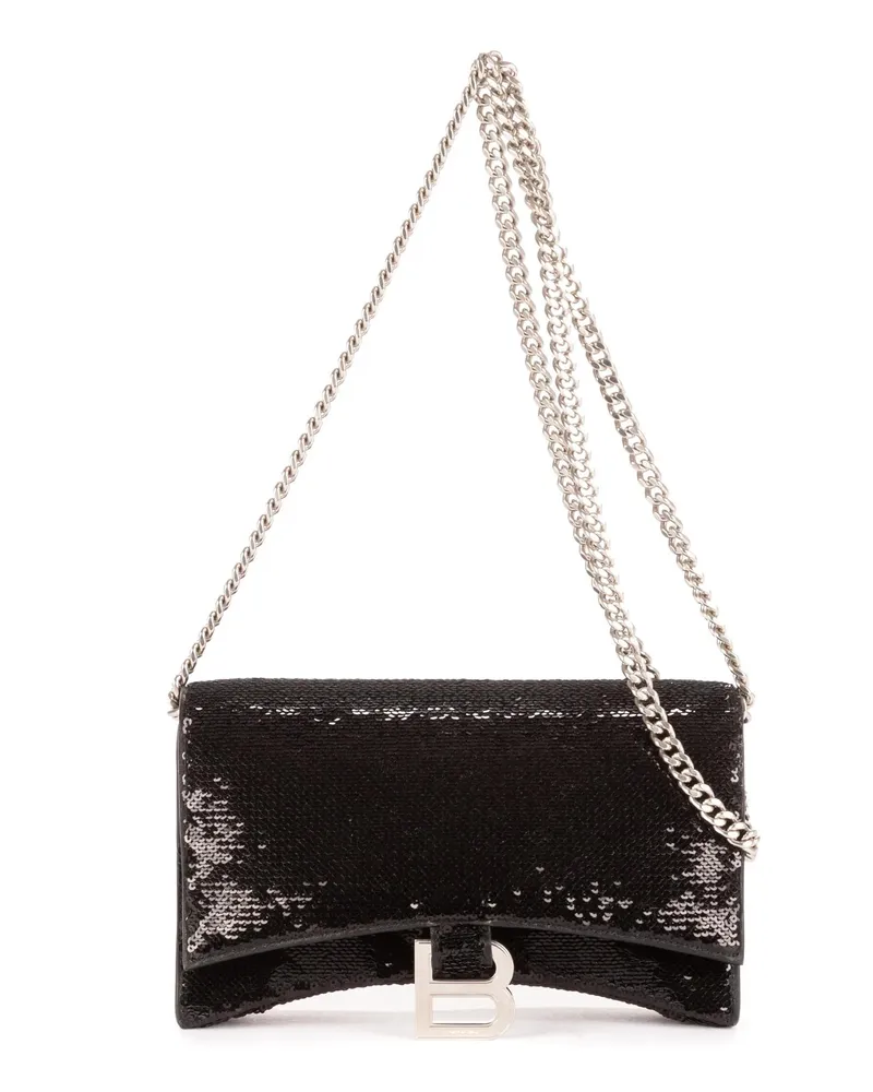 Balenciaga Crossbody Bags Hourglass Wallet on Chain schwarz Schwarz