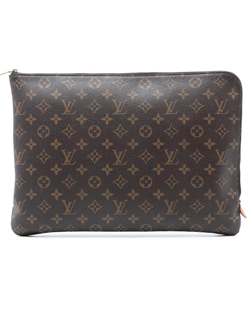 Louis Vuitton Crossbody Bags Monogram Poche Documents Portfolio braun Braun