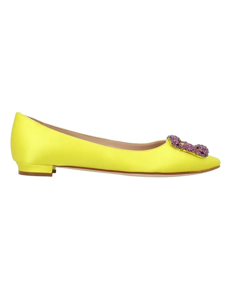 Manolo Blahnik Hangisi Flat Yellow gelb Gelb