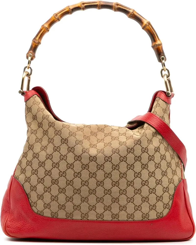 Gucci Hobo Bags GG Canvas Bamboo Diana Satchel braun Braun